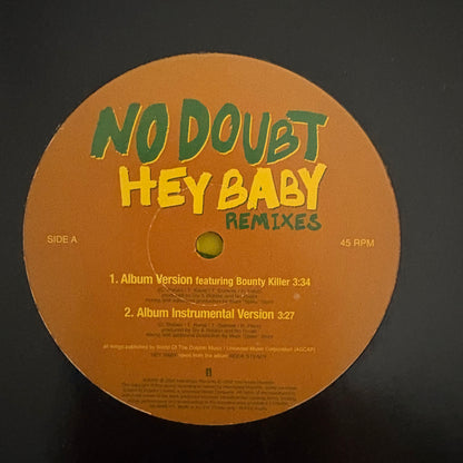 No Doubt “Hey Baby” Remixes 3 version 12inch vinyl record