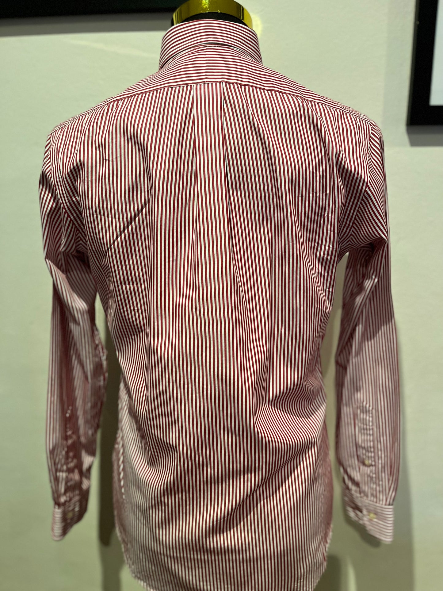 Ralph Lauren 100% Cotton Red White Stripe Shirt Size S Size Classic Fit
