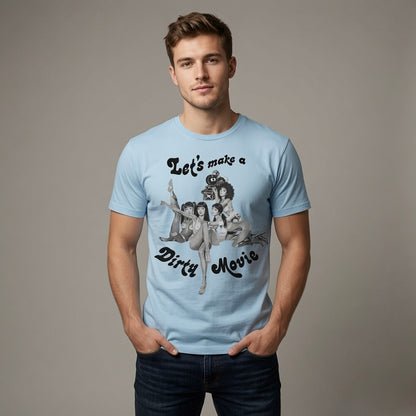 Street & Juice ‘Let’s Make A Dirty Movie’ 100% Heavyweight Cotton Pastel Blue Graphic Tee