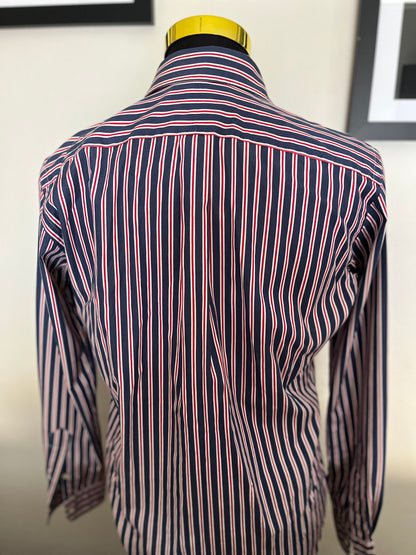 Ralph Lauren 100% Cotton Blue Red Button Down Shirt Size S Classic Fit, Fits Small to Medium