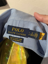 Load image into Gallery viewer, Ralph Lauren 100% Stretch Cotton Slim Fit Blue Check Shirt Size Large