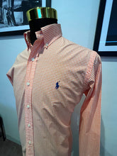 Load image into Gallery viewer, Ralph Lauren 100% Cotton Custom Fit Orange Check Shirt Size M