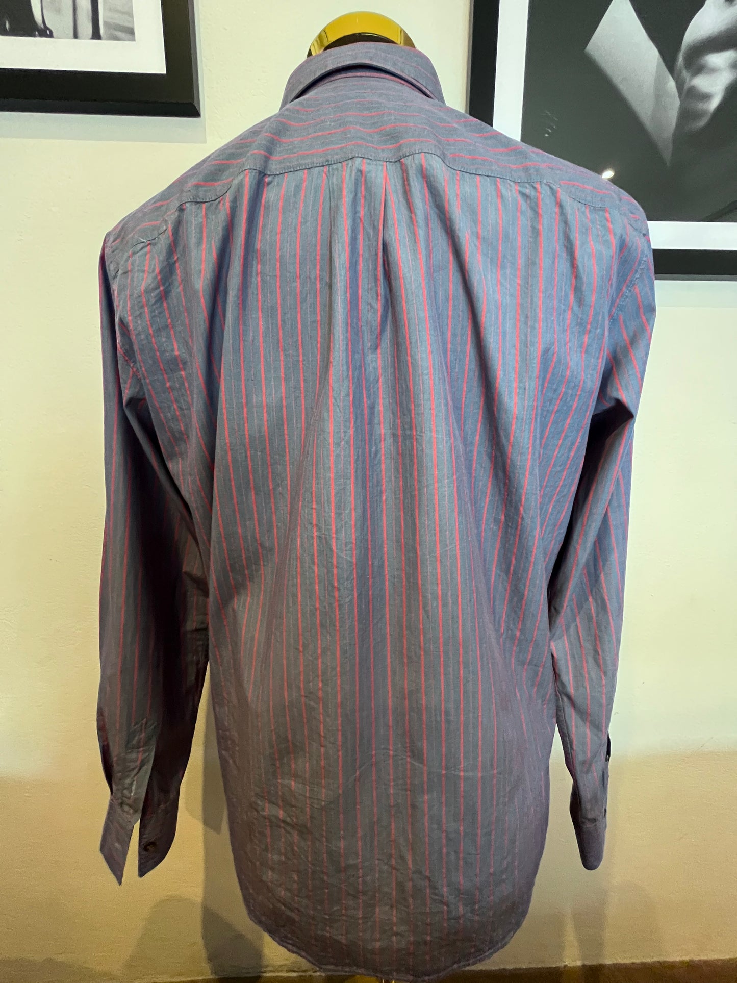 A.P.C. APC 100% Cotton Blue Red Stripe Shirt Size Large Chest Pocket
