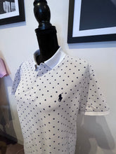 Load image into Gallery viewer, Ralph Lauren 100% Cotton Women’s White Pattern Polo Shirt Size Large