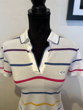 Load image into Gallery viewer, Paul &amp; Shark Women’s 100% Cotton White Striped Polo Shirt Size L Made In Italy