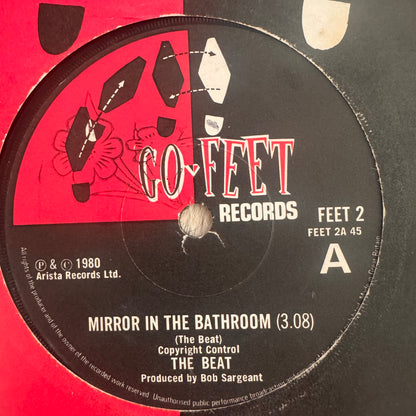 The Beat “Mirror In The Bathroom” 2 Track 7inch Vinyl Go-Feet Records 1980