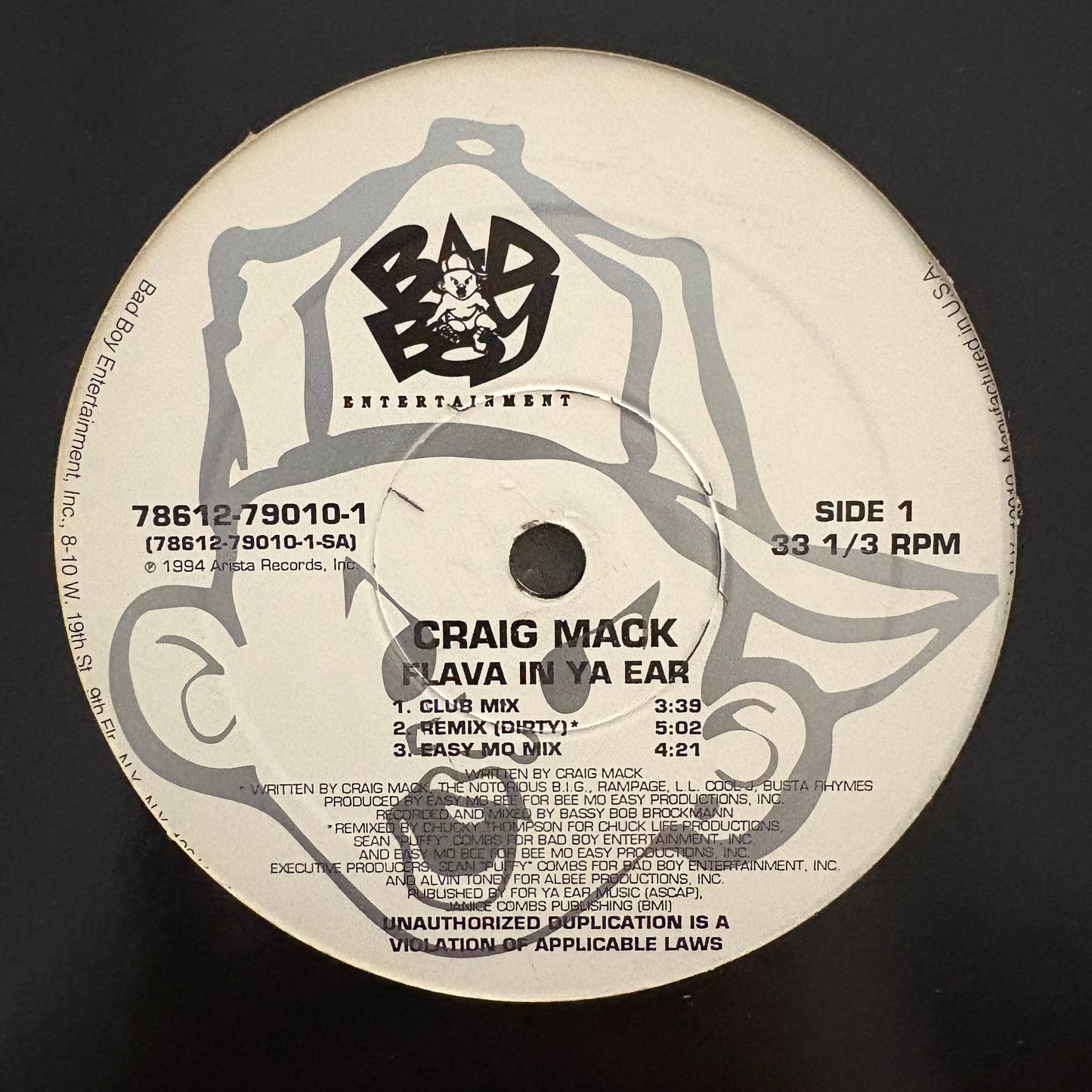 Craig Mack “Flava In Ya Ear” 6 Version 12inch Vinyl Record