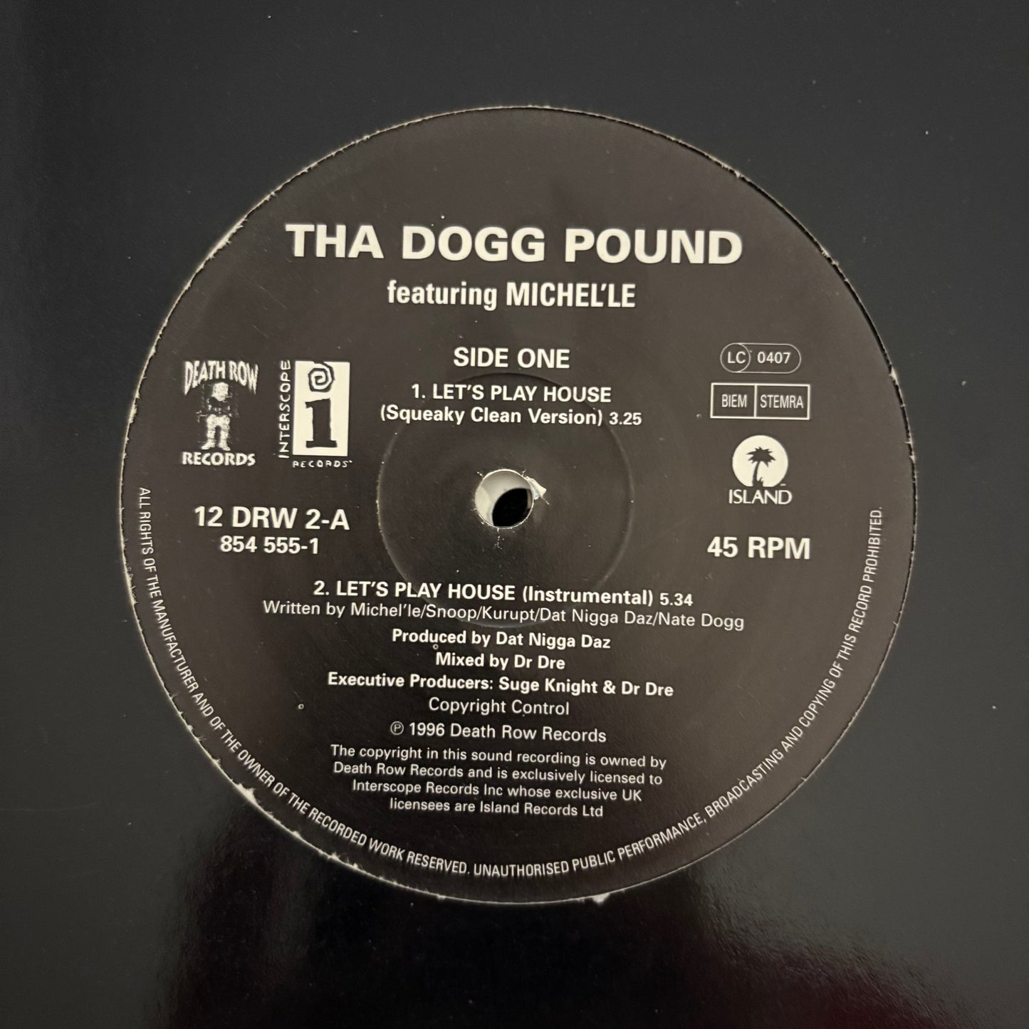 Tha Dogg Pound Ft Michel’le “Let’s Play House” 3 Version 12inch vinyl record Death Row Records