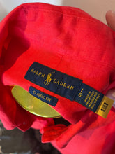 Load image into Gallery viewer, Ralph Lauren 100% Cotton Linen Red Shirt Size Large Classic Fit