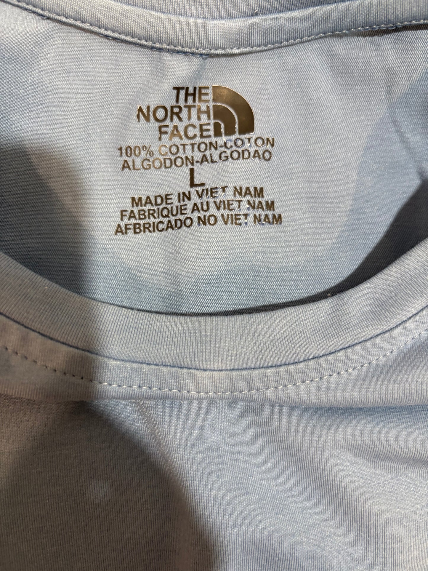 The North Face 100% Cotton Blue Chest Logo Tee