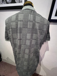 Lacoste 100% Cotton Green Check Polo Short Size US XL Regular Fit