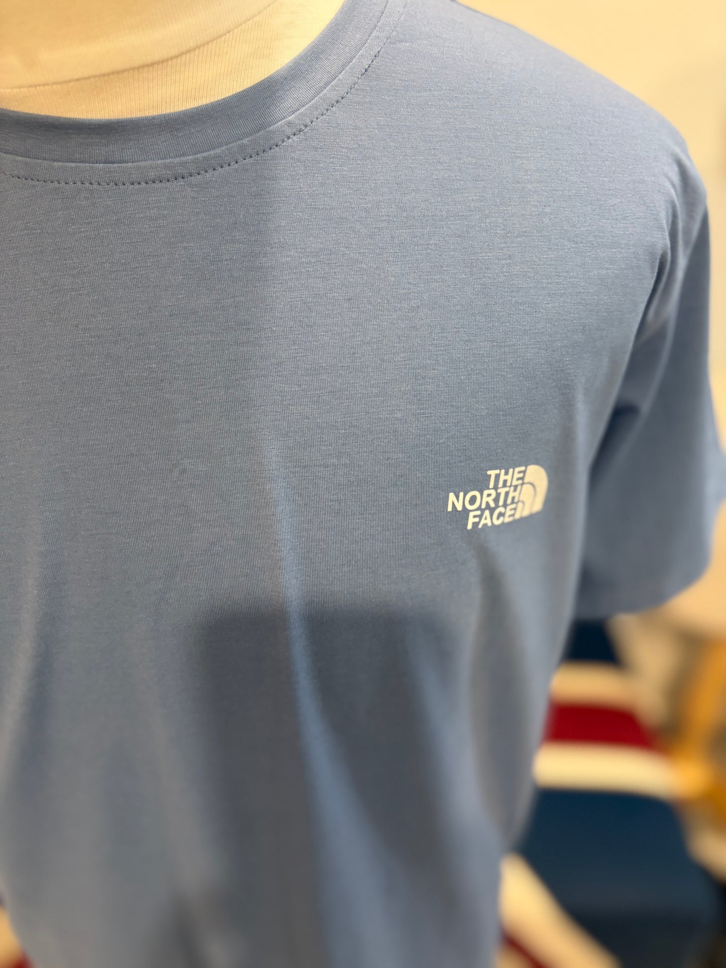 The North Face 100% Cotton Blue Chest Logo Tee