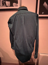 Load image into Gallery viewer, Pringle of Scotland 100% Blue Black Stripe Cotton Shirt Size Large Button Down Collar