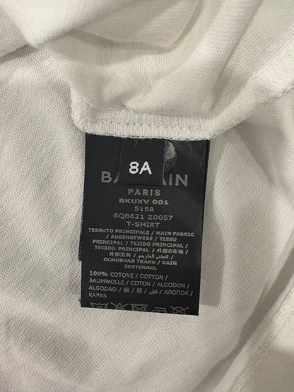 Balmain 100% Cotton White Chest Logo T Shirt Boys Size 8