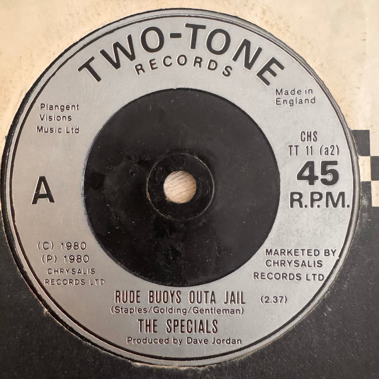 The Specials “Rude Buoys Outta Jail” 2 Track 7inch Vinyl 2 Tone Records 1980