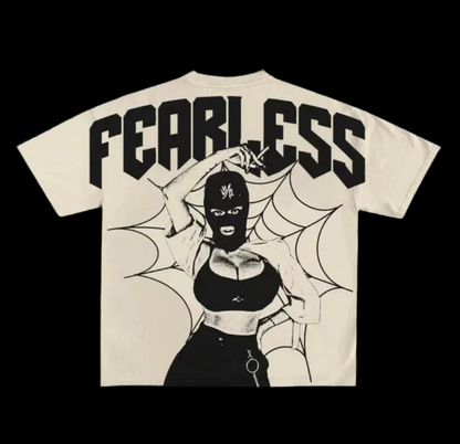Fearless 100% Cotton Men’s Back Logo Ivory T Shirt Size Large