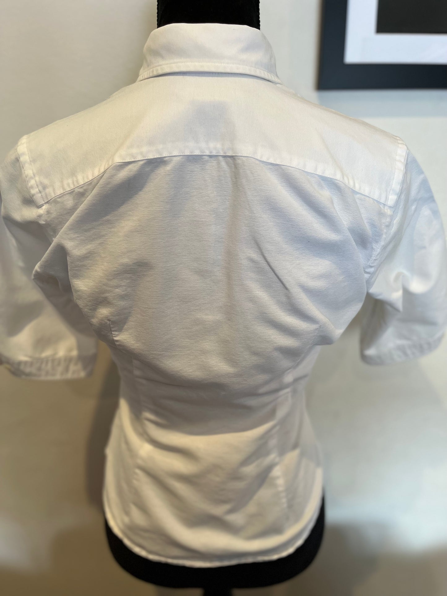 Ralph Lauren Women’s 100% Cotton White Short Sleeve Shirt Size 4 Slim Fit