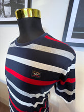 Load image into Gallery viewer, Paul &amp; Shark 100% Cotton Regular Fit Blue Red Stripe Tee Size XL Made In Italy