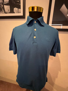 Paul & Shark 100% Cotton Blue Polo Shirt Made in Italy Size XL fits Large to XL Light Pique