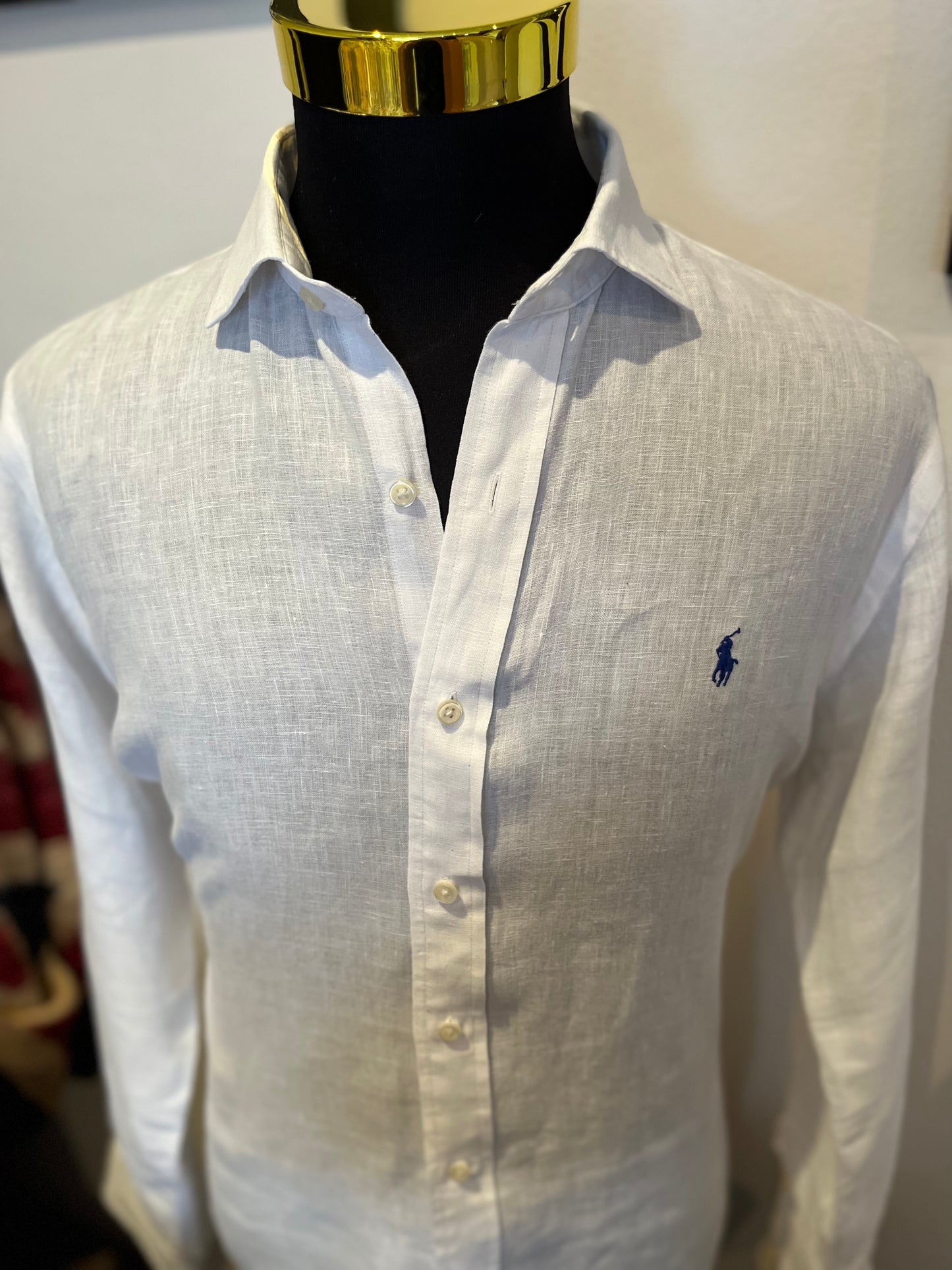 Ralph Lauren 100% Linen White Shirt Size Large
