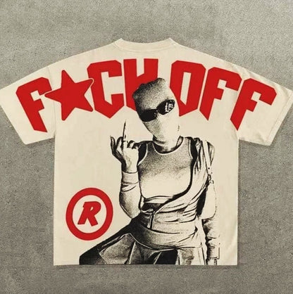 Street & Juice ‘Fu*k Off’ 100% Cotton Cream Graphic Tee