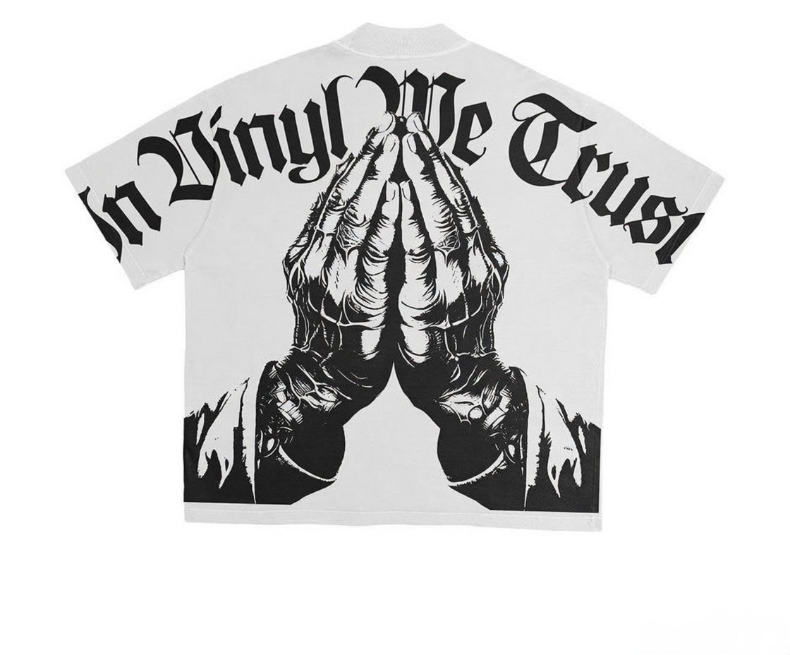 Street & Juice ‘In Vinyl We Trust’ 100% White Cotton Graphic Tee
