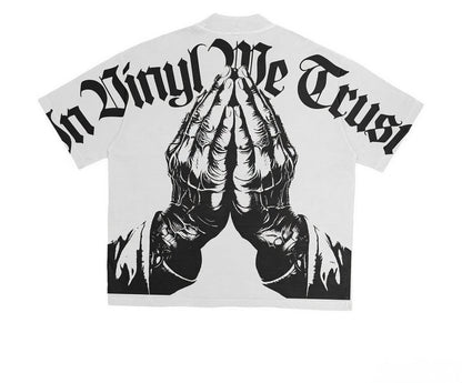 Street & Juice ‘In Vinyl We Trust’ 100% White Cotton Graphic Tee