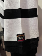 Load image into Gallery viewer, Paul &amp; Shark 100% Cotton Arm Badge Logo Polo Shirt Size XL Made in Italy Black &amp; White Strip Classic Fit