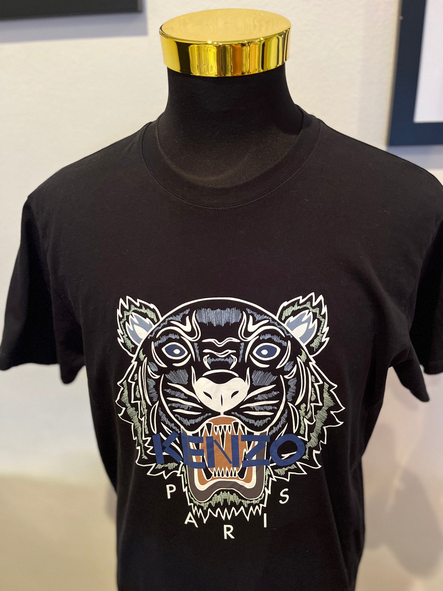 Kenzo 100% Cotton Black Logo Print Tee Size XL Regular Fit