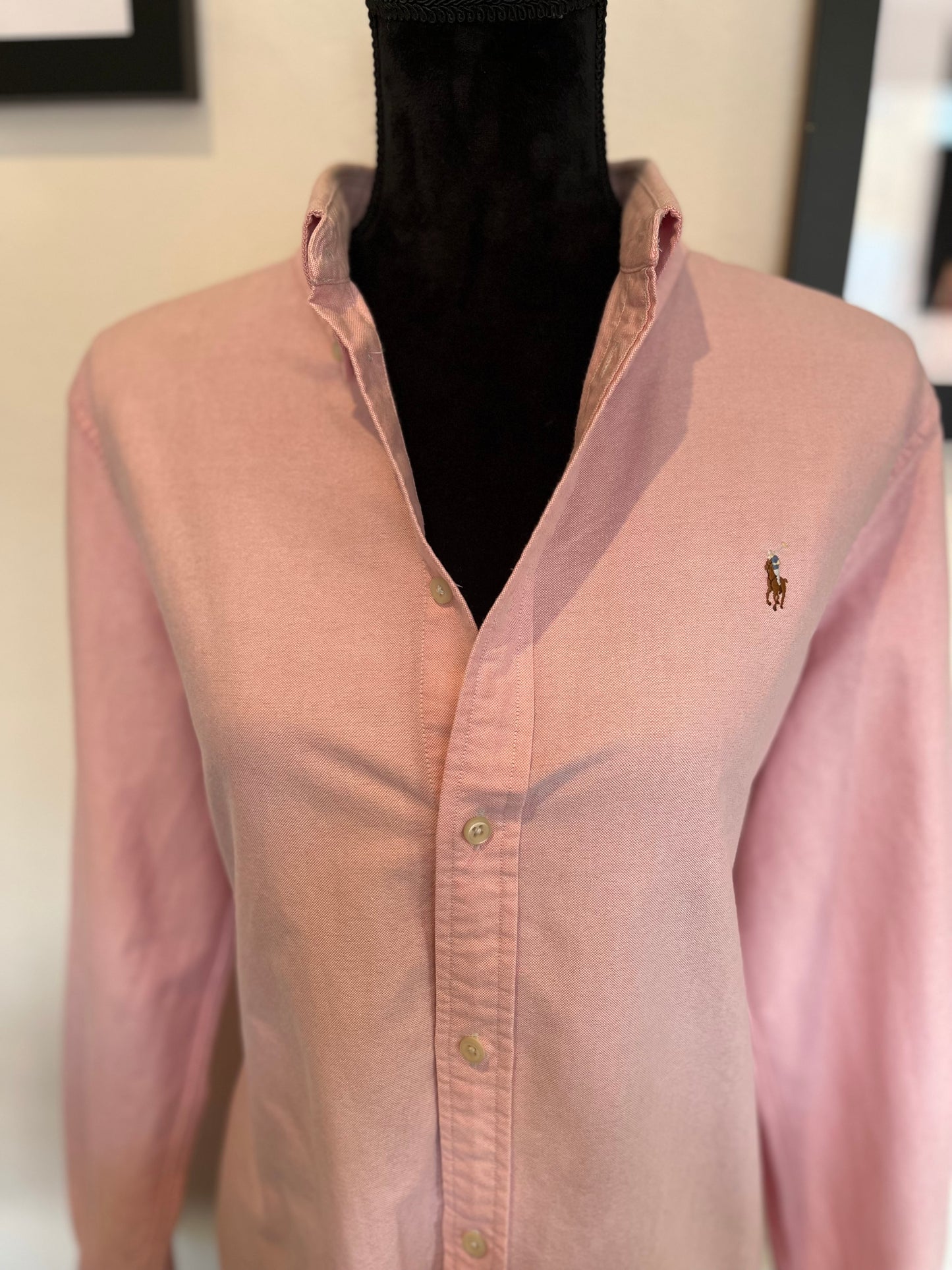 Ralph Lauren Women’s 100% Cotton Pink Shirt Slim Fit Size XL
