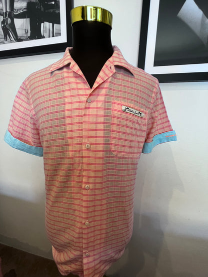 Scotch & Soda Linen Orange Beach Shirt Size XL Logo Embroidered