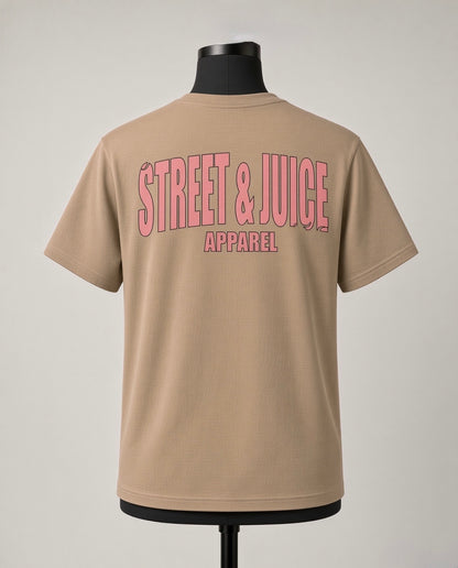 Street & Juice ‘Make Love Stop War’ 100% Heavyweight Cotton Beige Tee