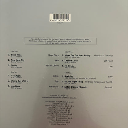 New Jack Swing Masters Cuts Vol 4 12 Track Double LP