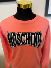 Load image into Gallery viewer, Moschino 100% Cotton Logo Embroidered Sweater Size Large