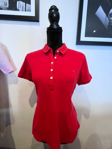 Tommy Hilfiger Women’s 100% Cotton Red Polo Shirt Size Large