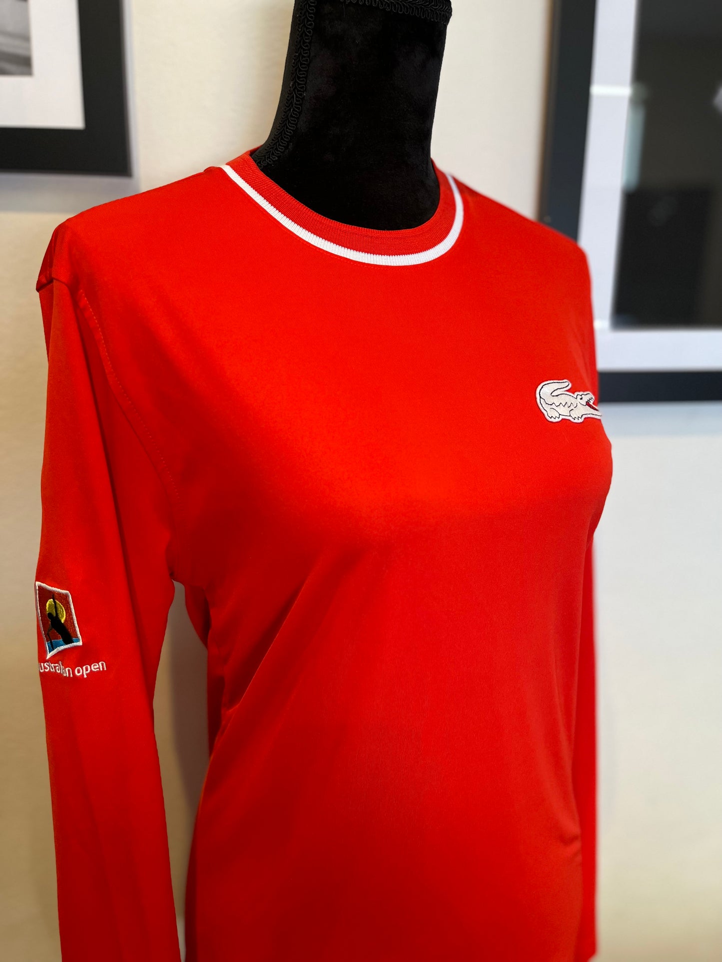 Lacoste Vintage Australian Open Women’s Red Long Sleeve T Size 2 Small