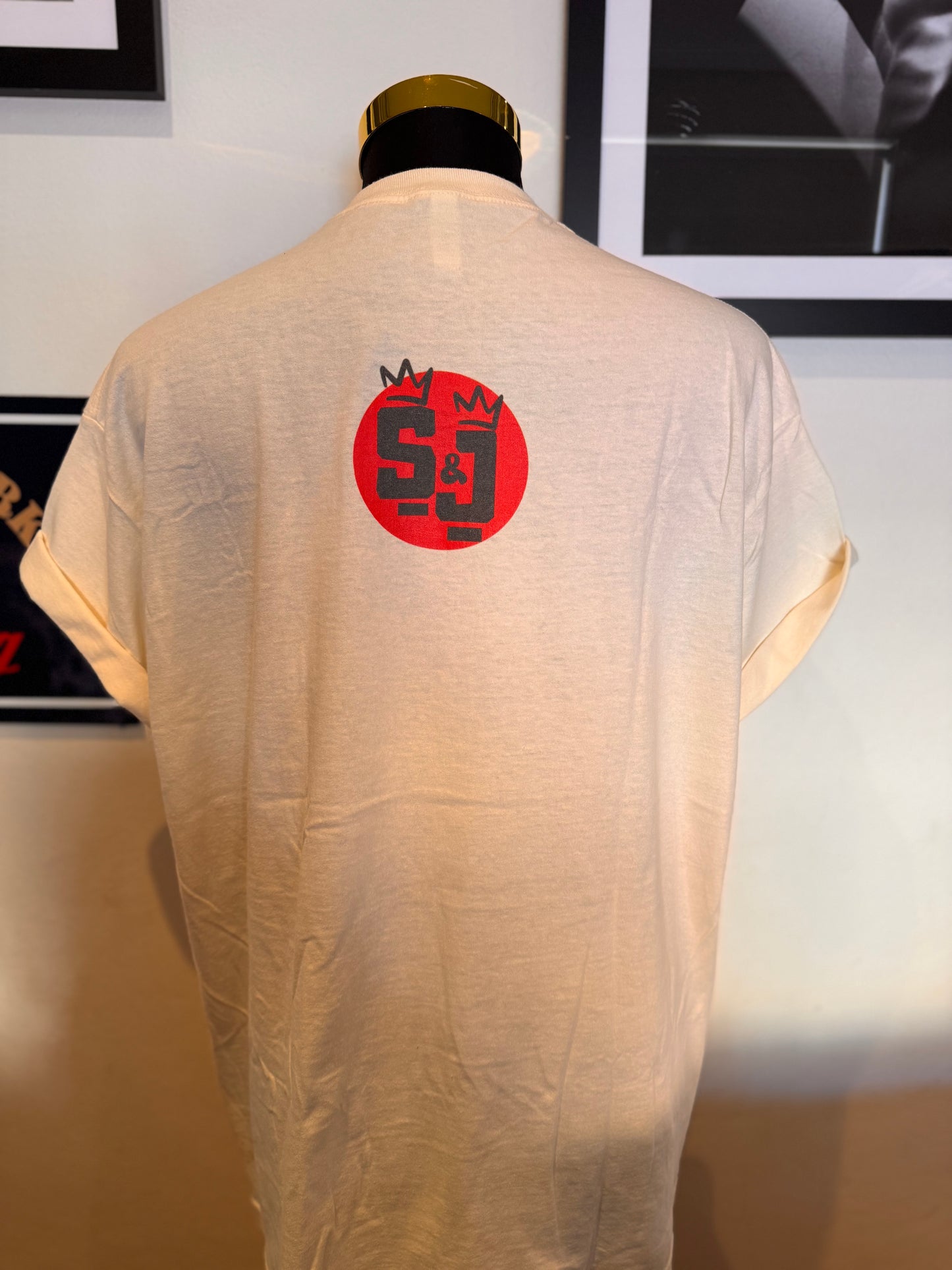 S&J “Make Love Stop War” 100% Cotton White Chest Logo T Shirt