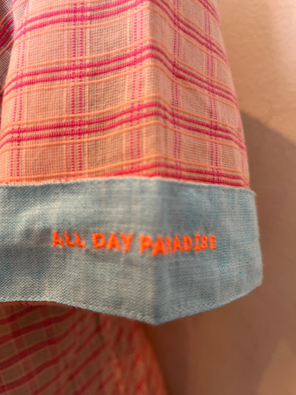 Scotch & Soda Linen Orange Beach Shirt Size XL Logo Embroidered