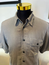 Load image into Gallery viewer, Stone Island 100% Cotton Linen Grey Shirt Size XL regular Fit Made in Italy
