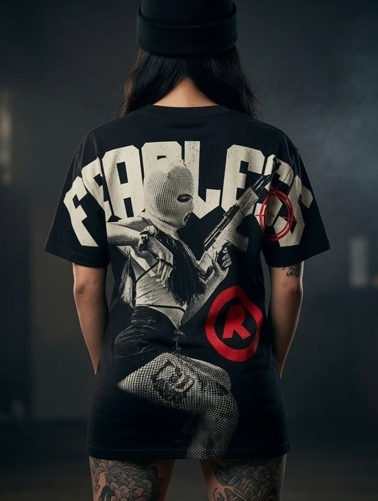 Fearless 100% Cotton Men’s Black T Shirt Size Large