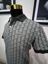 Load image into Gallery viewer, Lacoste 100% Cotton Green White Pattern Print Polo Shirt Size US Large Classic Fit