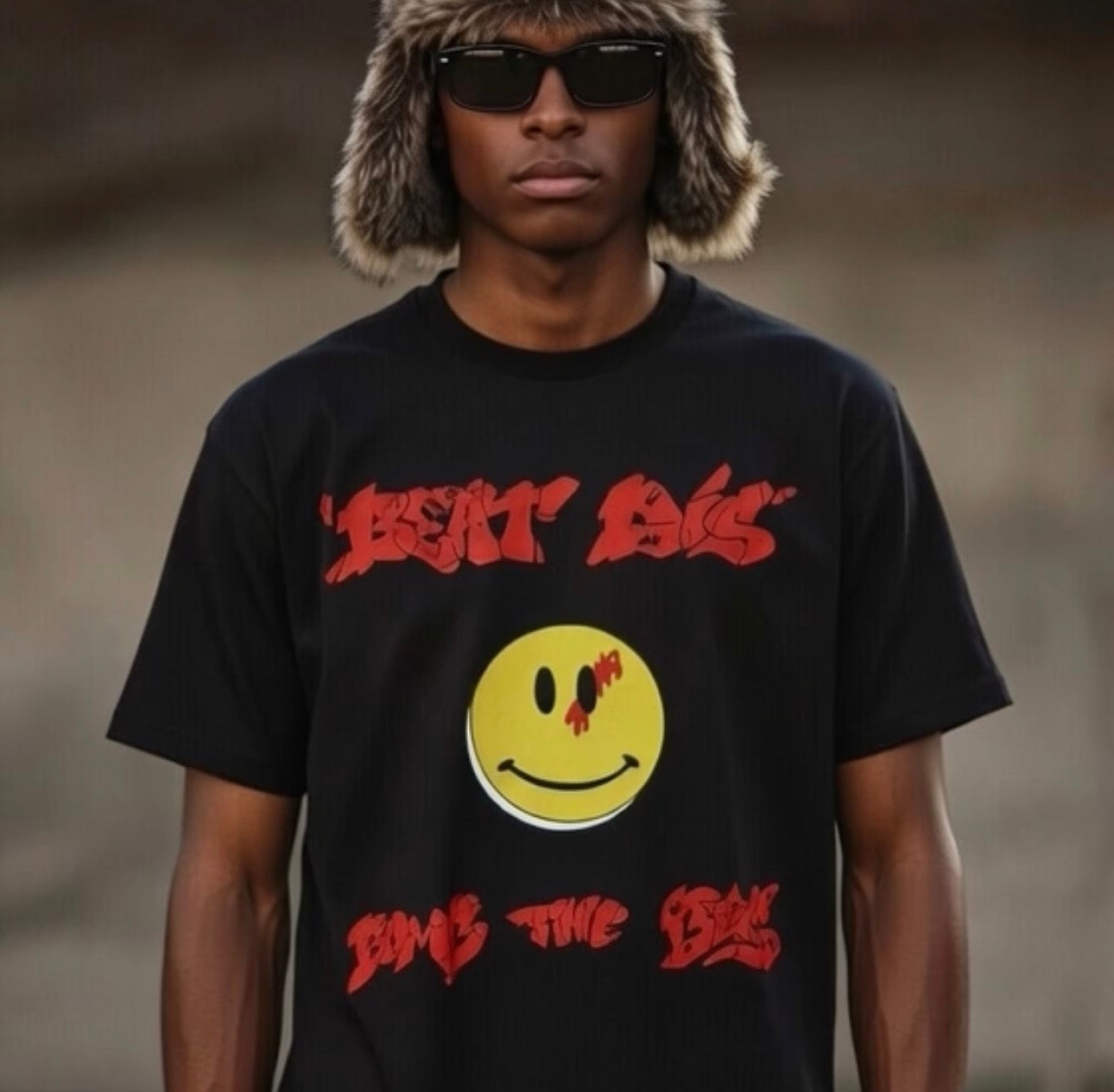 Street & Juice “Beat Dis” Black 100% Cotton Tee