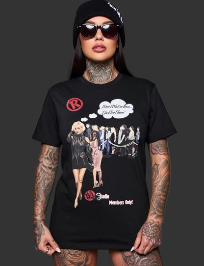 Street & Juice “I Don’t Wait in Lines I Just Do Them” 100% Cotton Black Chest Logo T Shirt