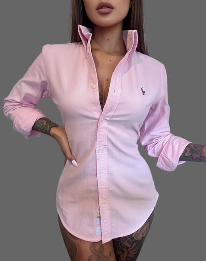 Ralph Lauren Women’s 100% Cotton Pink Shirt Slim Fit Size M