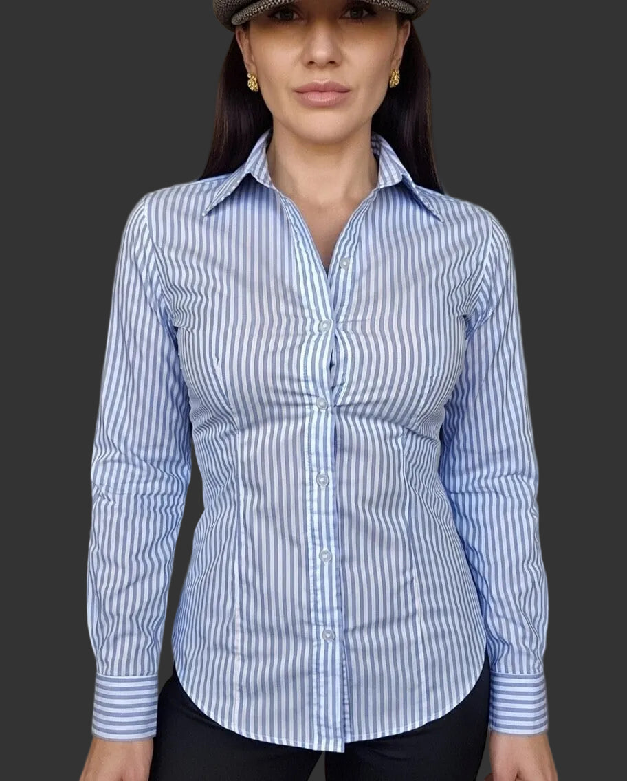 Dolce & Gabbana 100% Cotton Women’s White Stripe Shirt Size L made in Italy