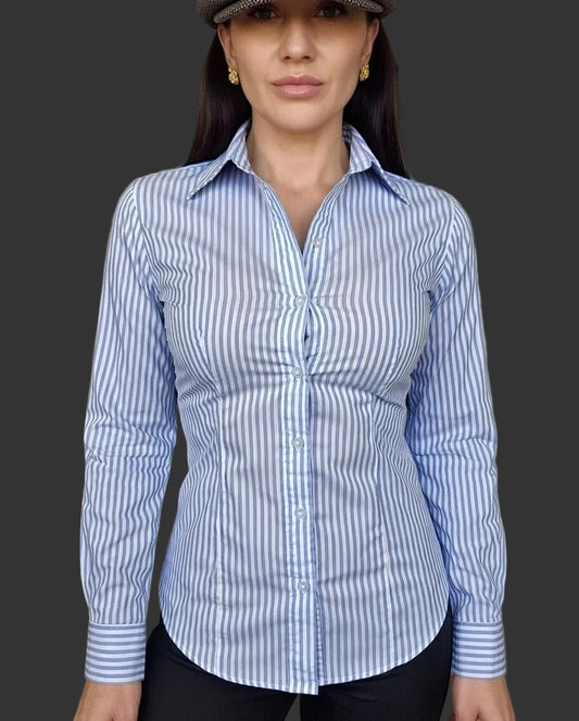 Dolce & Gabbana 100% Cotton Women’s White Stripe Shirt Size L made in Italy