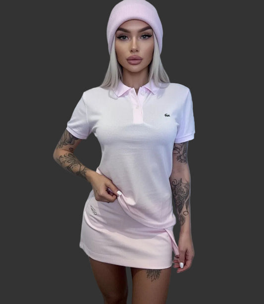 Lacoste Woman’s 100% Cotton Pink Polo Shirt Size Small Slim Fit