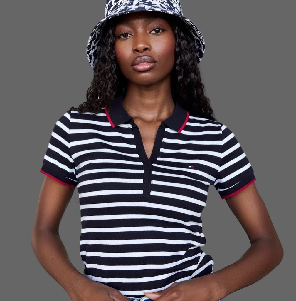 Tommy Hilfiger 100% Cotton Women’s Slim Fit Polo Shirt Size Small