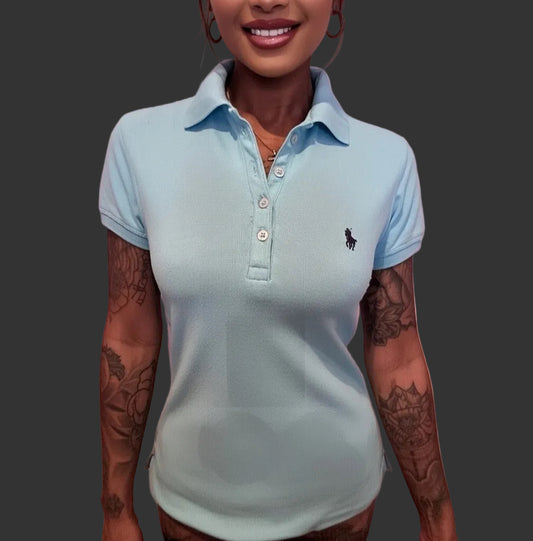 Ralph Lauren 100% Cotton Women’s Blue Polo Shirt Size XL