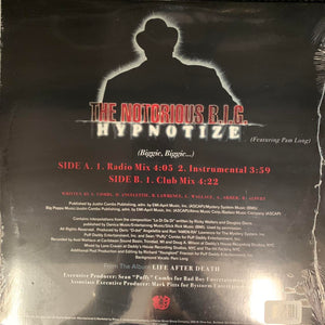 The Notorious B.I.G. “Hypnotise” 3 Version 12inch Vinyl Single Track Listing In Photos Limited Edition Black and Orange Vinyl